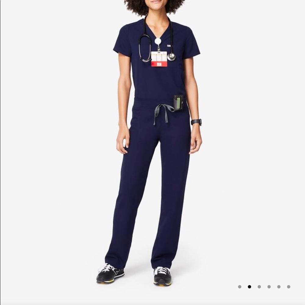 Figs Navy Livingston Scrub Pants TALL Small
